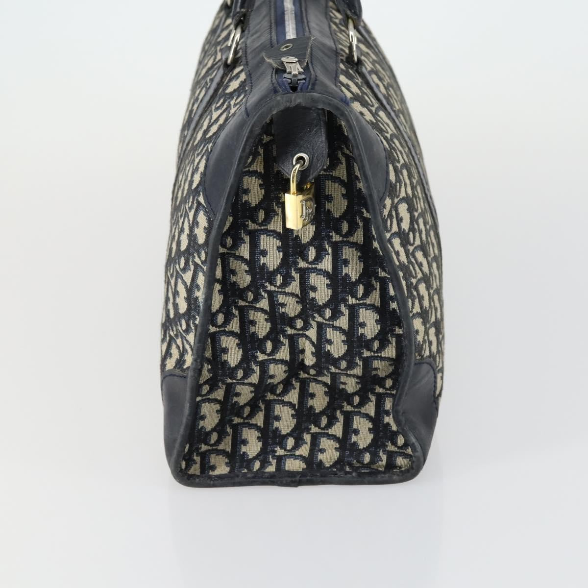 Christian Dior Vintage Trotter Boston Bag Canvas, NAVY, CANVAS, Travel bag