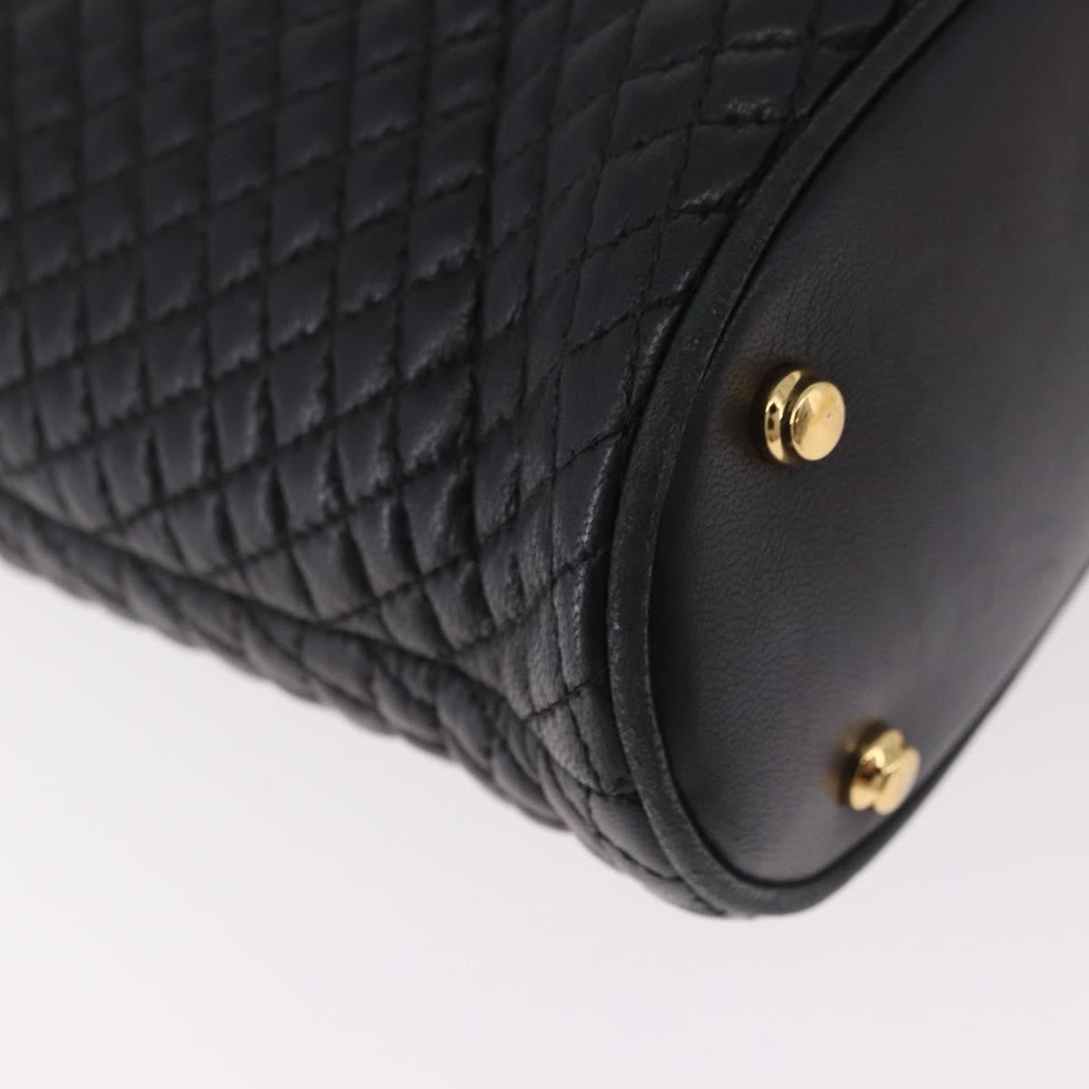 Bally Vintage Chain Shoulder Bag Quilted Leather, Black, Leather, Shoulder Bag