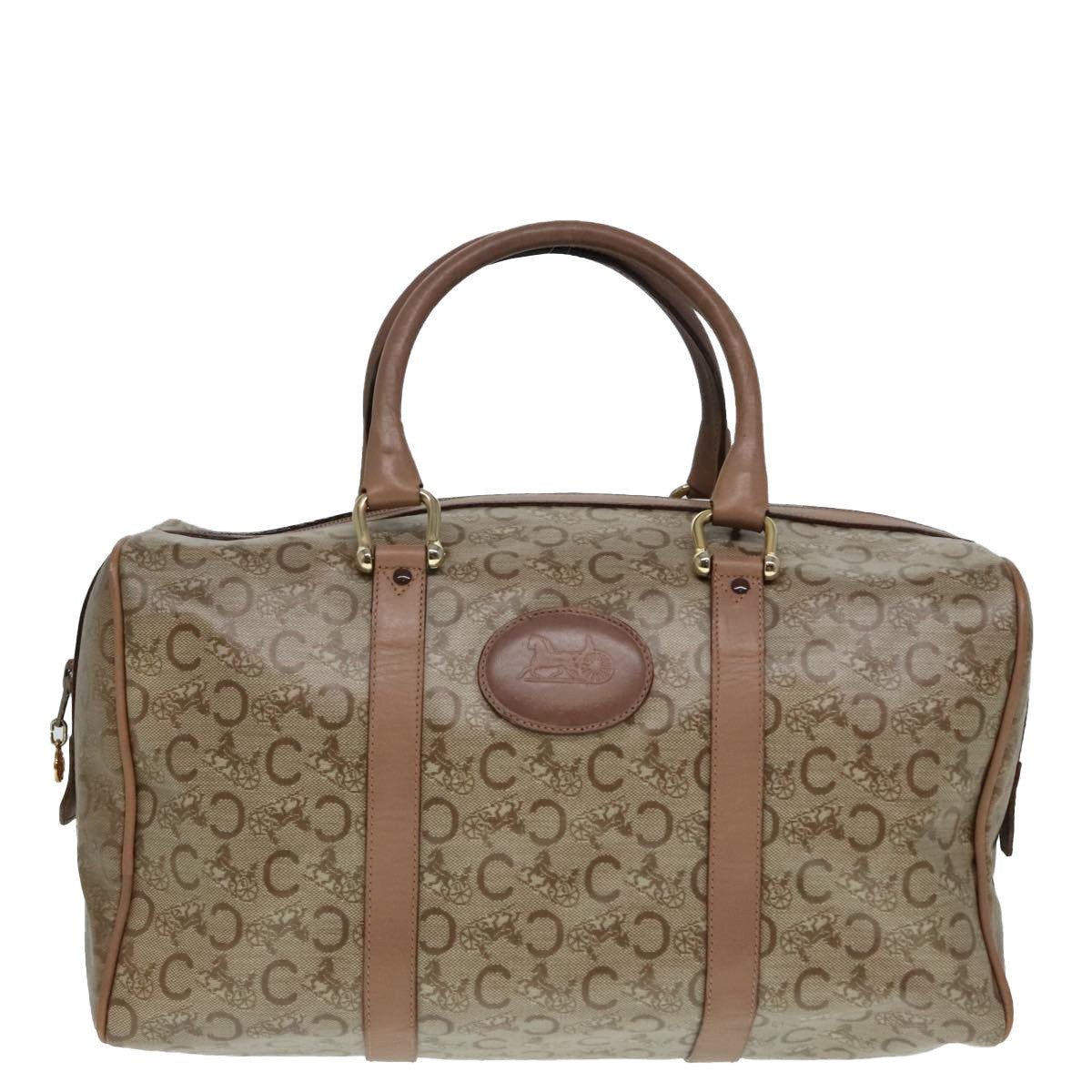 Celine Vintage Macadam Handbag Macadam, BEIGE, LEATHER, Handbag