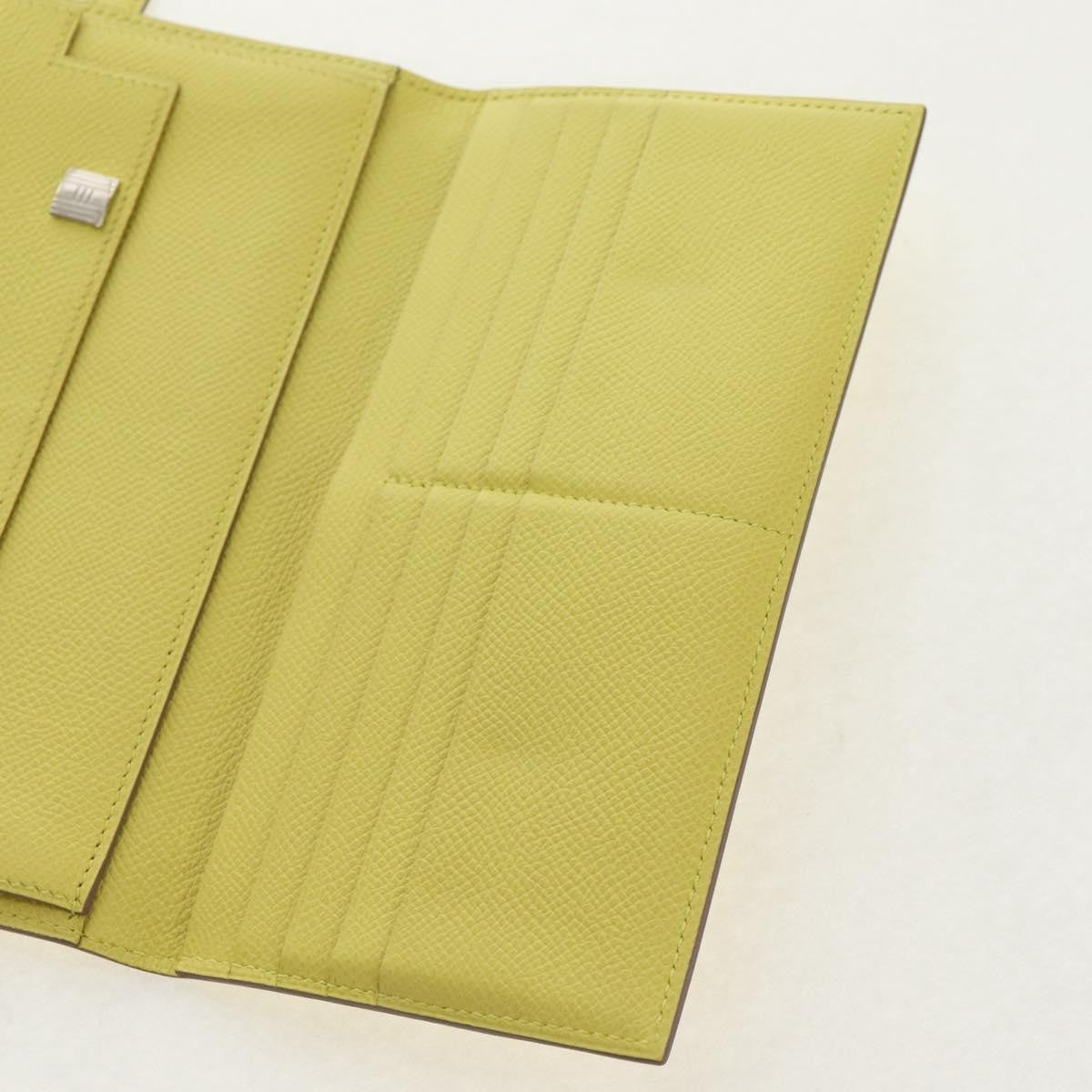 Hermes Kelly Wallet Epsom, YELLOW, LEATHER, Wallets