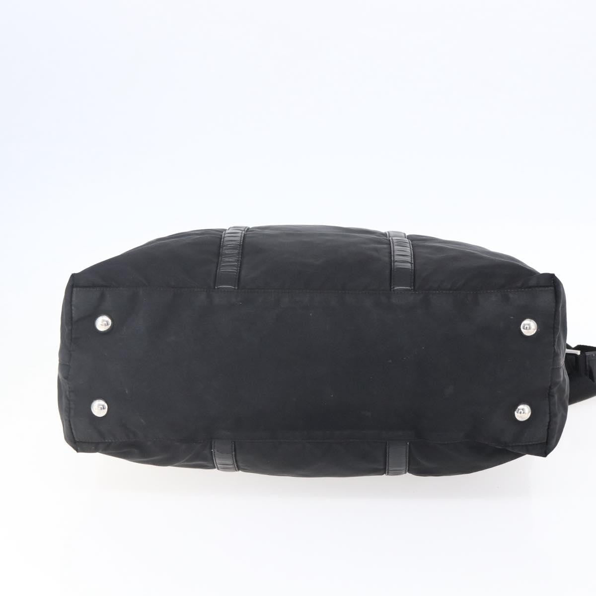 Prada Vintage Tote Tessuto with Leather, BLACK, NYLON, Tote bag