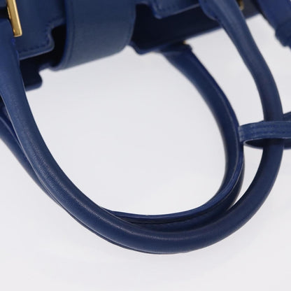 Saint Laurent Monogram Cabas Leather, BLUE, LEATHER, Handbag