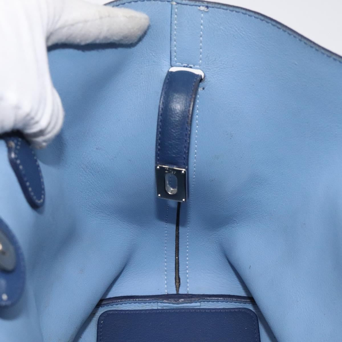 Christian Dior Blossom Handbag Leather, BLUE, LEATHER, Tote bag