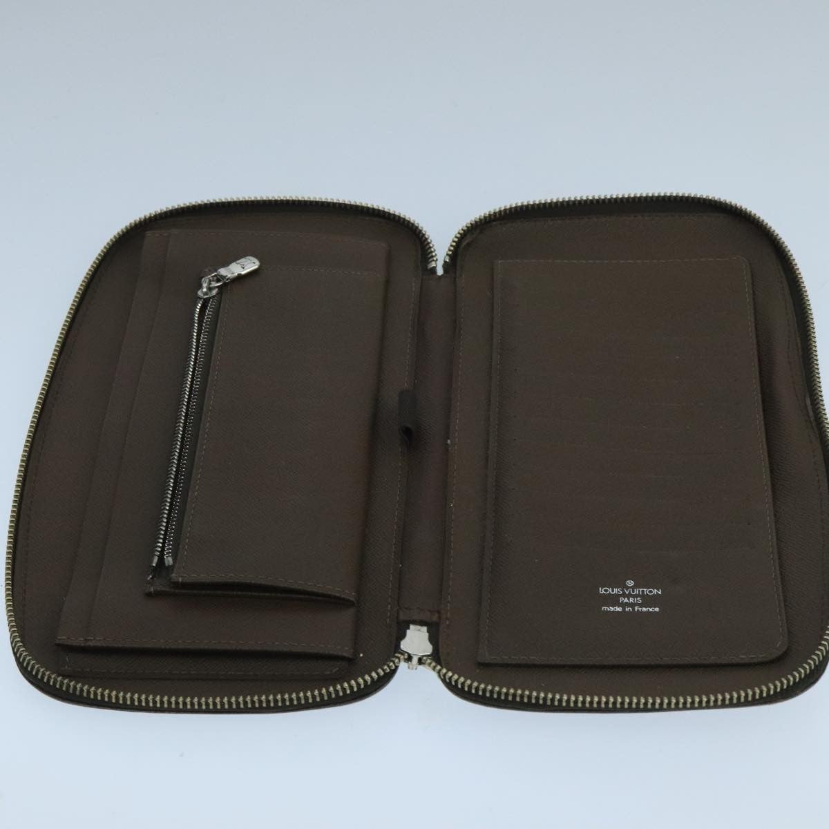 Louis Vuitton Atoll Organizer Wallet Taiga Leather, BROWN, LEATHER, Clutche & pouche