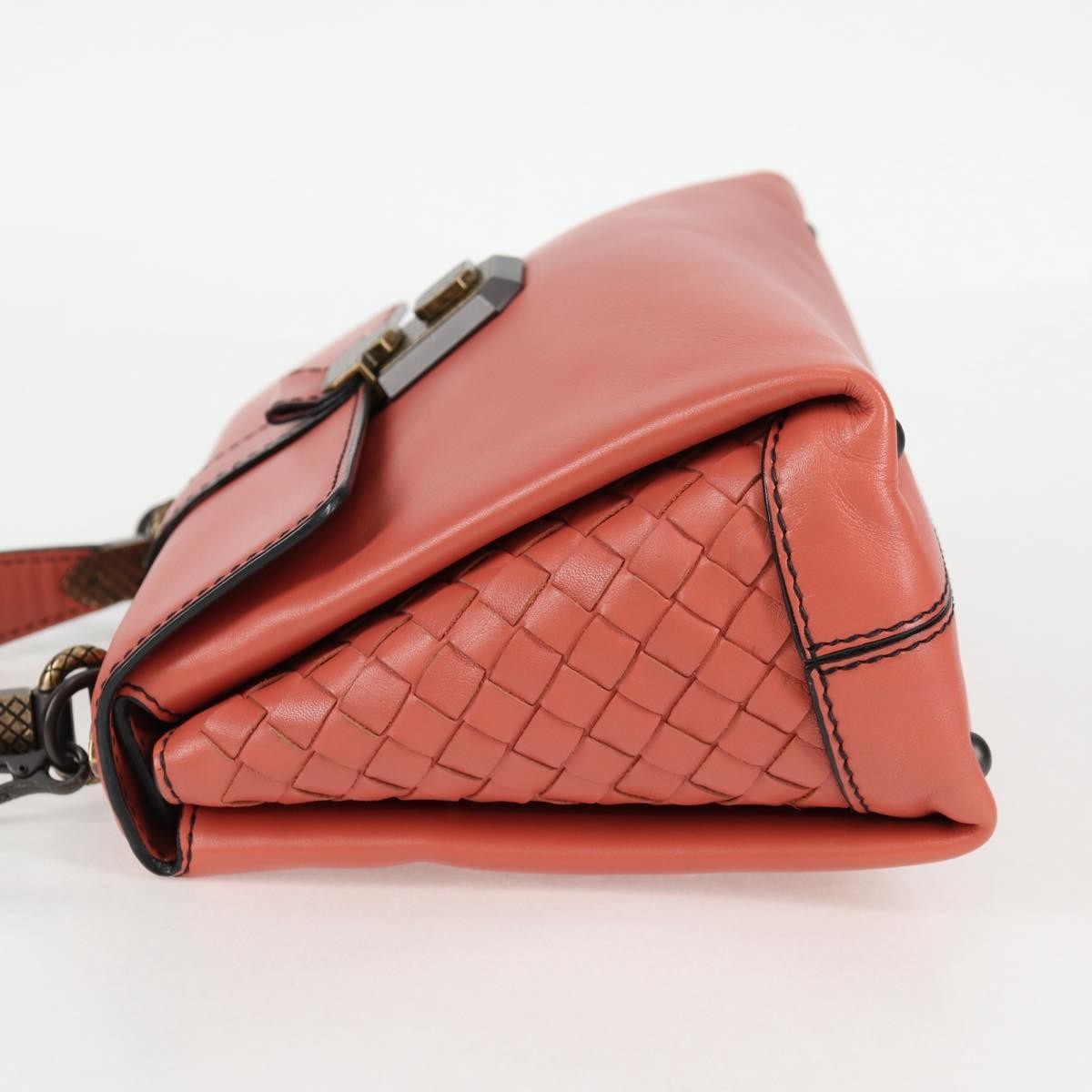 Bottega Veneta Piazza Top Handle Bag Leather with Intrecciato Detail, PINK, LEATHER, Handbag