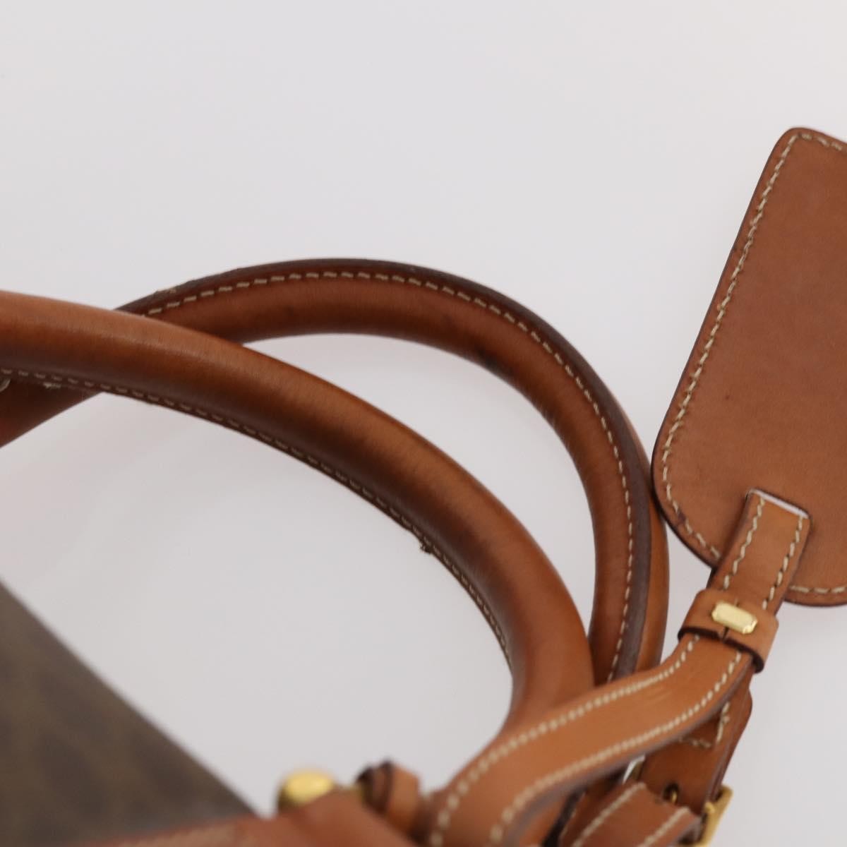 Celine Vintage Macadam Boston bag Canvas and Leather, BROWN, CANVAS, Travel bag