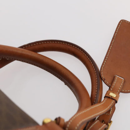 Celine Vintage Macadam Boston bag Canvas and Leather, BROWN, CANVAS, Travel bag