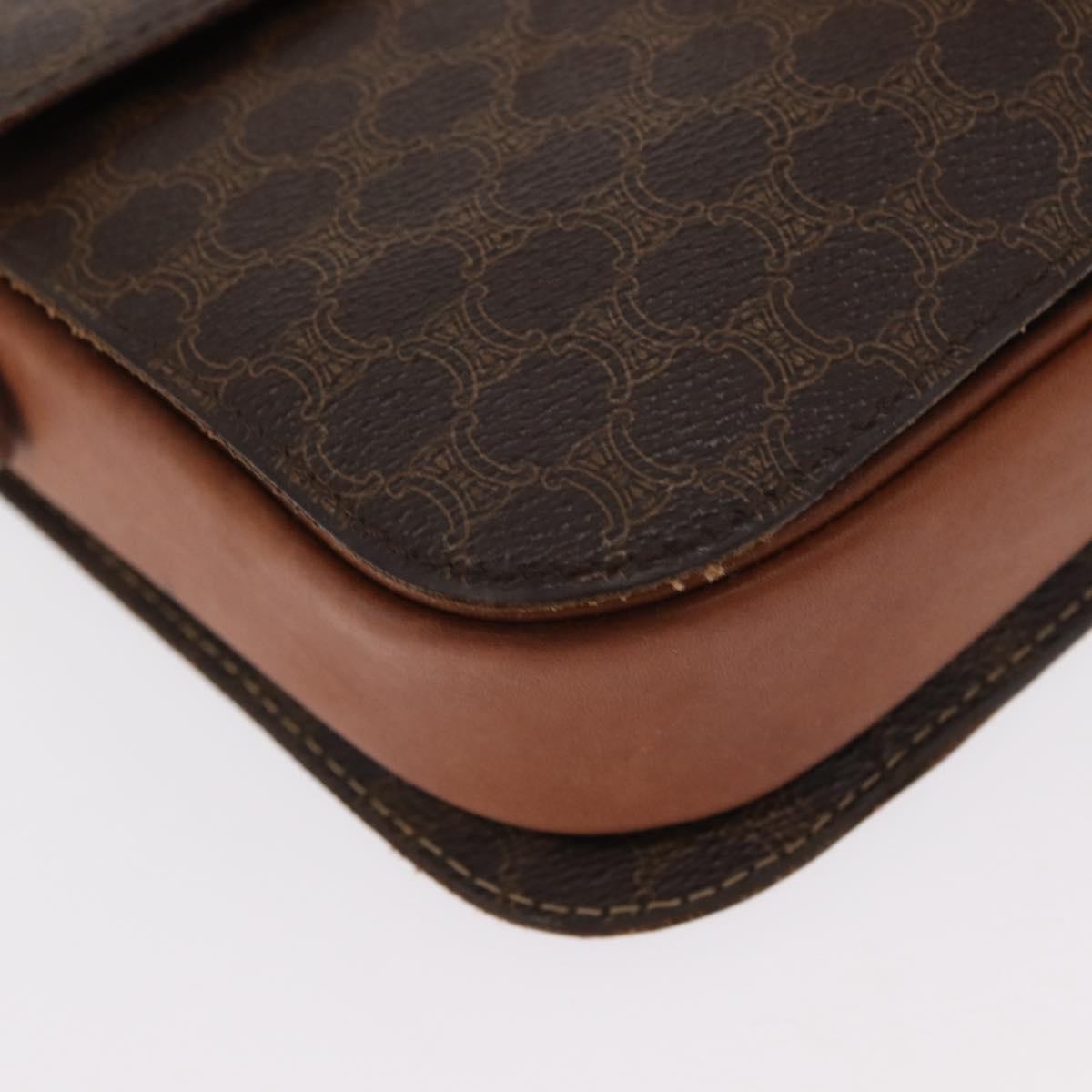 Celine Vintage Horse Carriage Macadam Shoulder Bag Canvas, BROWN, PVC, Shoulder bag