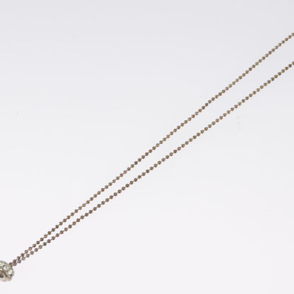 Christian Dior Bow CD Pendant Necklace Metal with Crystal, SILVER, METAL, Necklace