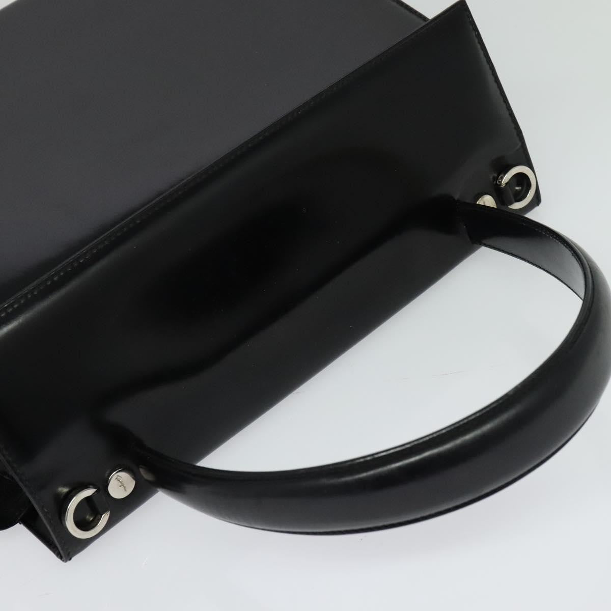 Salvatore Ferragamo Gancini handbag Patent leather, BLACK, PATENT_LEATHER, Handbag