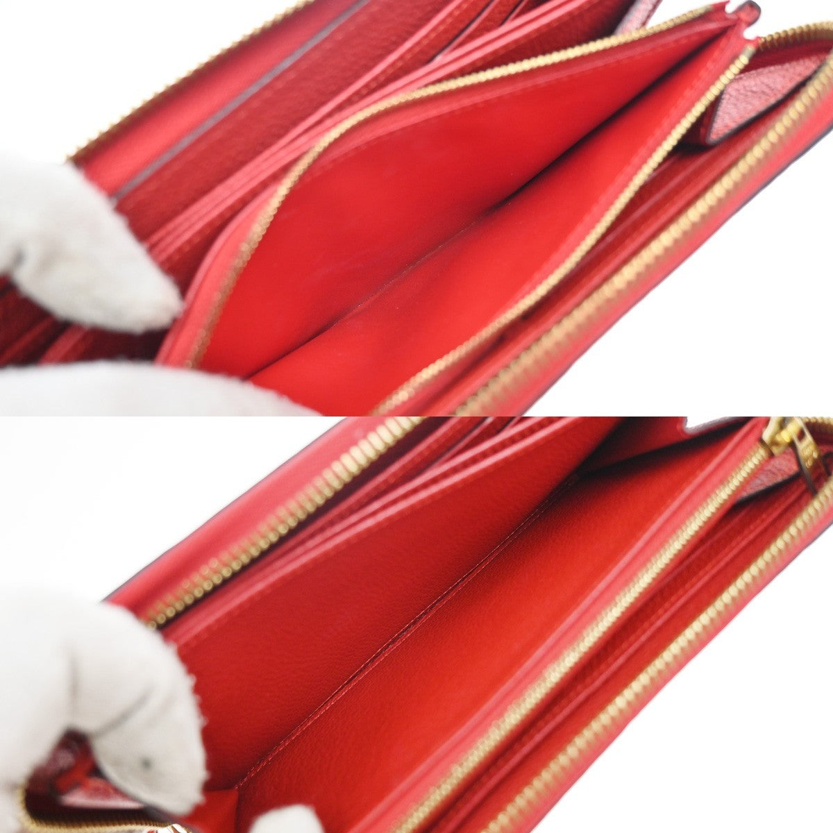 Louis Vuitton Zippy Wallet NM Leather Empreinte, RED, LEATHER, Wallets