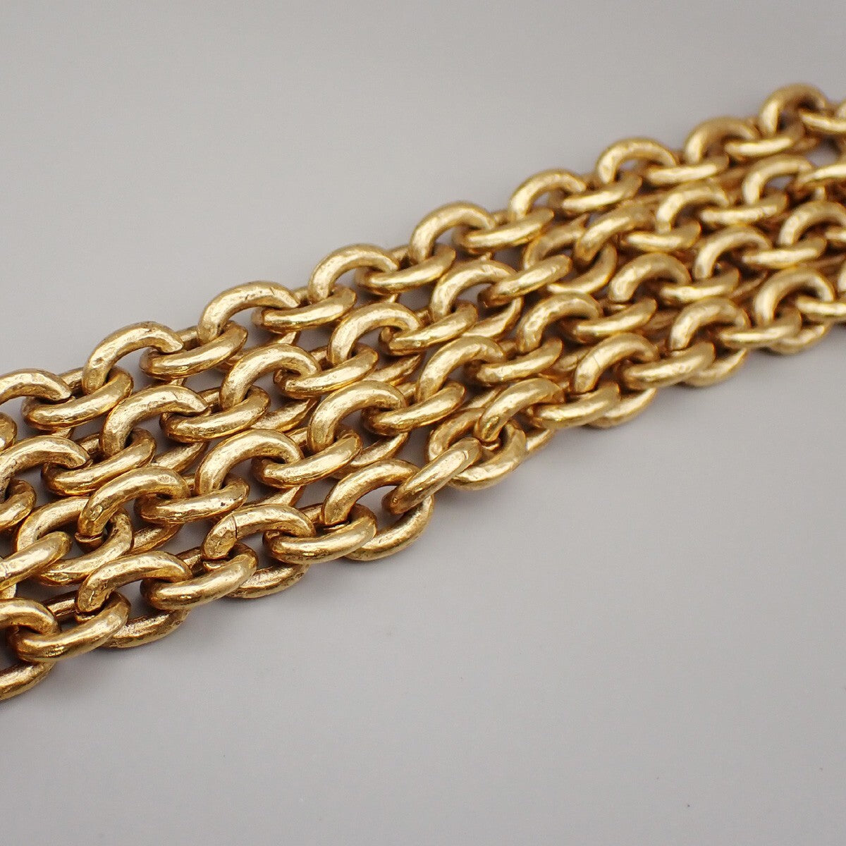Chanel Vintage Triple CC Chain Necklace Metal, GOLD, GOLD_PLATED, Necklace