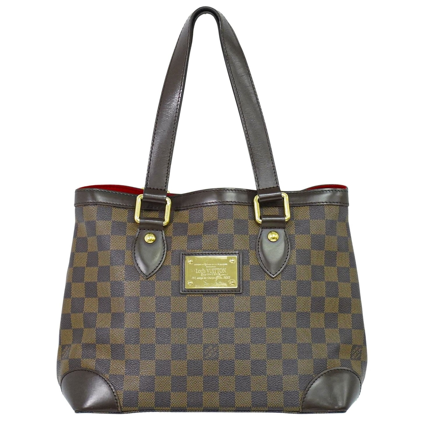 Louis Vuitton Hampstead Handbag Damier, BROWN, CANVAS, Handbag