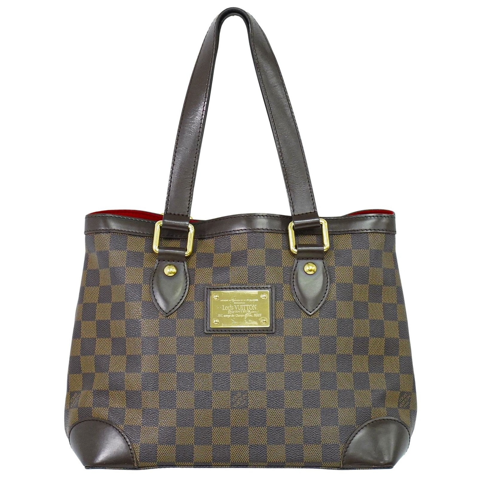 Louis Vuitton Hampstead Handbag Damier, BROWN, CANVAS, Handbag