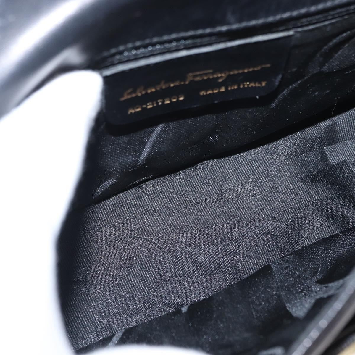 Salvatore Ferragamo Vala Shoulder Bag Leather, BLACK, LEATHER, Shoulder bag