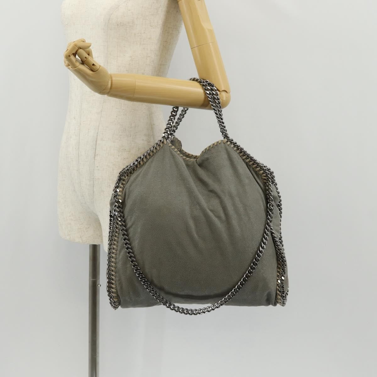Stella McCartney Falabella Fold Over Bag Faux Leather, GRAY, POLYESTER, Shoulder bag