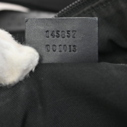 Gucci Zip Messenger GG Canvas with Perforated Leather, BLACK, CANVAS, Shoulder bag