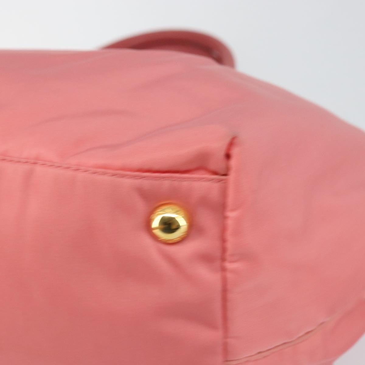 Prada Logo Bow Tote Tessuto with Leather, PINK, NYLON, Tote bag