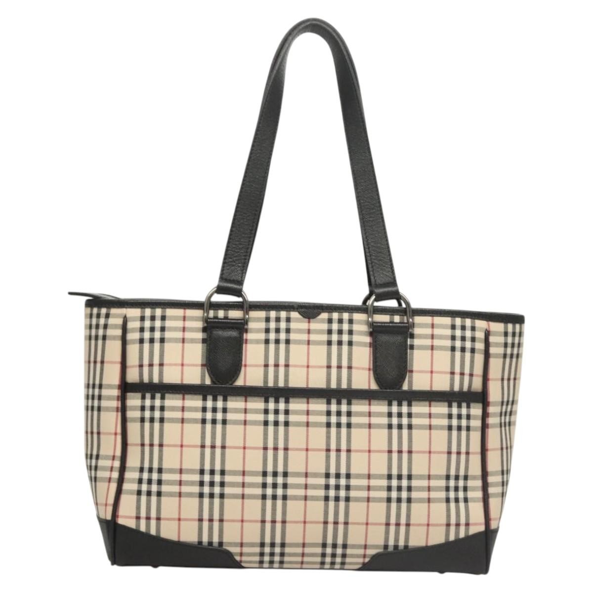 Burberry Nova Check Tote Canvas and Leather, BEIGE, CANVAS, Tote bag