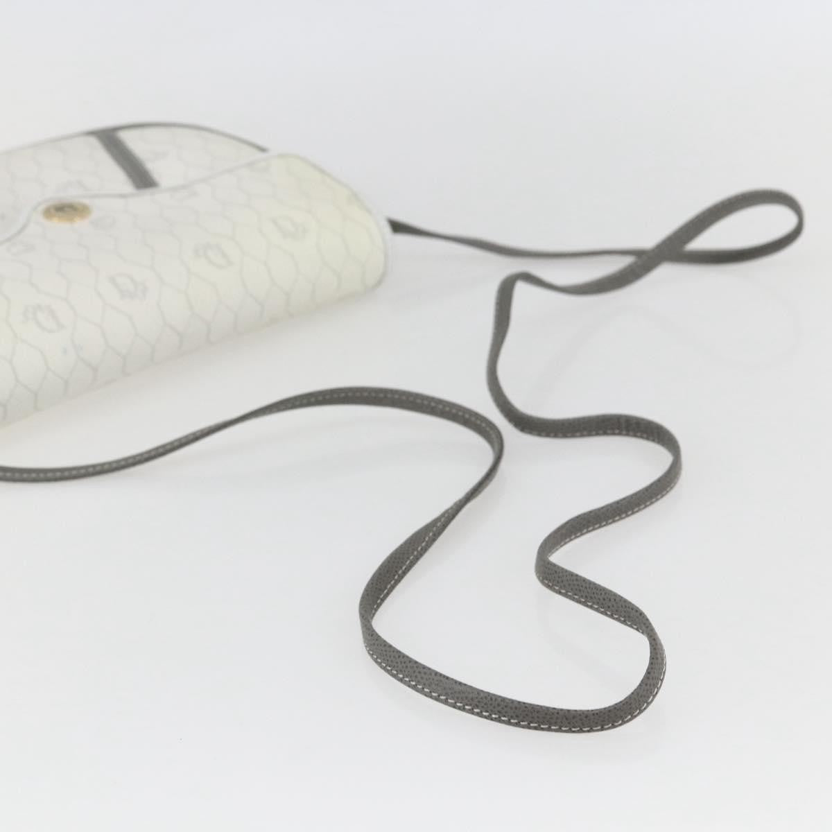 Christian Dior Vintage Honeycomb Flap Crossbody Bag Coated Canvas, WHITE, CANVAS, Shoulder bag