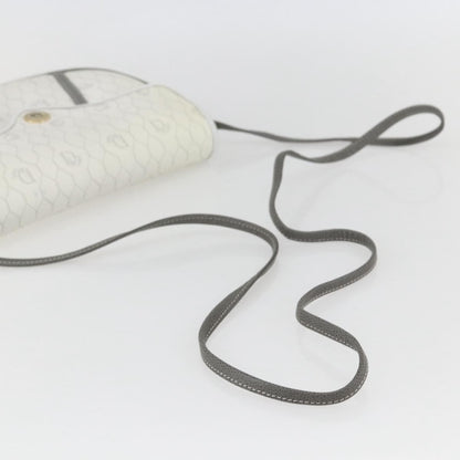 Christian Dior Vintage Honeycomb Flap Crossbody Bag Coated Canvas, WHITE, CANVAS, Shoulder bag
