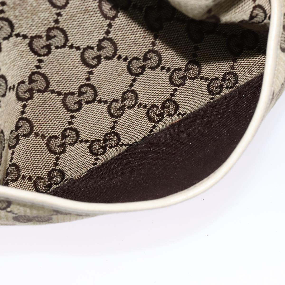 Gucci Zip Messenger Bag GG Canvas with Perforated Leather, BEIGE, CANVAS, Crossbody bag