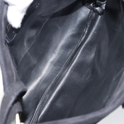 Salvatore Ferragamo Vala Shoulder Bag Suede, BLACK, SUEDE, Shoulder bag