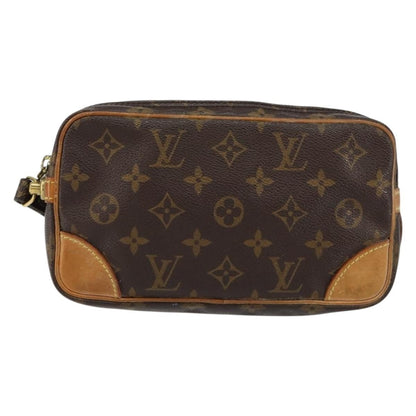 Louis Vuitton Marly Dragonne Clutch Monogram Canvas, BROWN, CANVAS, Clutche & pouche