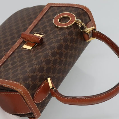 Celine Vintage Convertible Top Handle Bag Macadam Coated Canvas, BROWN, CANVAS, Handbag