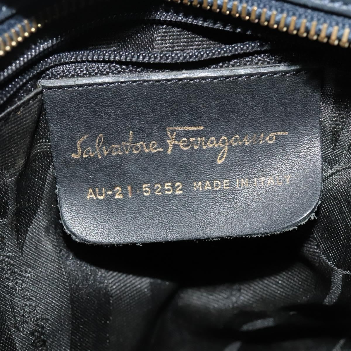 Salvatore Ferragamo Vala Shoulder Bag Canvas, NAVY, CANVAS, Shoulder bag