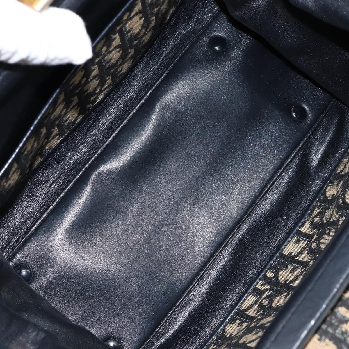 Christian Dior Vintage Trotter Handbag Canvas, NAVY, CANVAS, Handbag