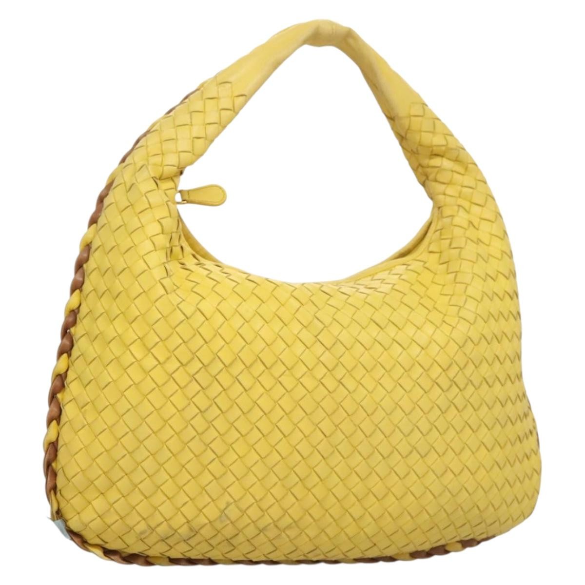 Bottega Veneta Veneta Hobo Intrecciato Nappa, YELLOW, LEATHER, Handbag