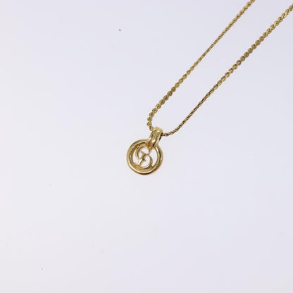 Christian Dior CD Round Pendant Necklace Metal, GOLD, METAL, Necklace