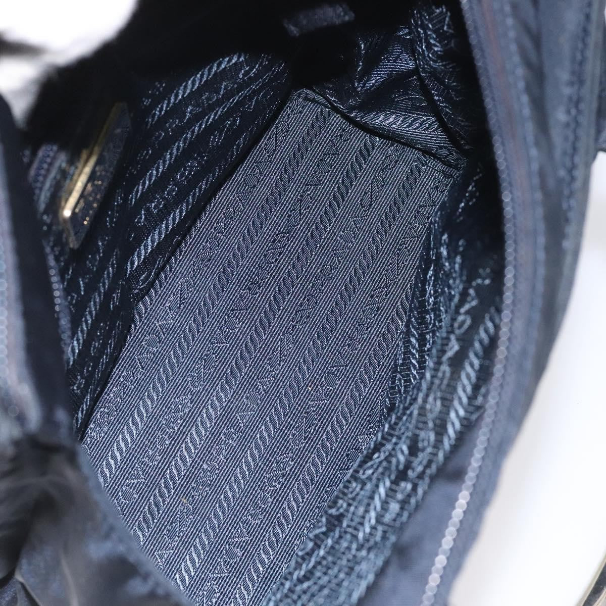 Prada Metal Handles Tote Tessuto, NAVY, NYLON, Handbag