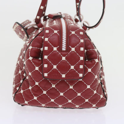 Valentino Garavani Free Rockstud Spike Duffle Bag Quilted Leather, RED, LEATHER, Travel bag