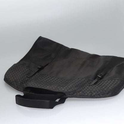 Bottega Veneta Garment Cover Canvas with Intrecciato Detail, BLACK, LEATHER, Travel bag