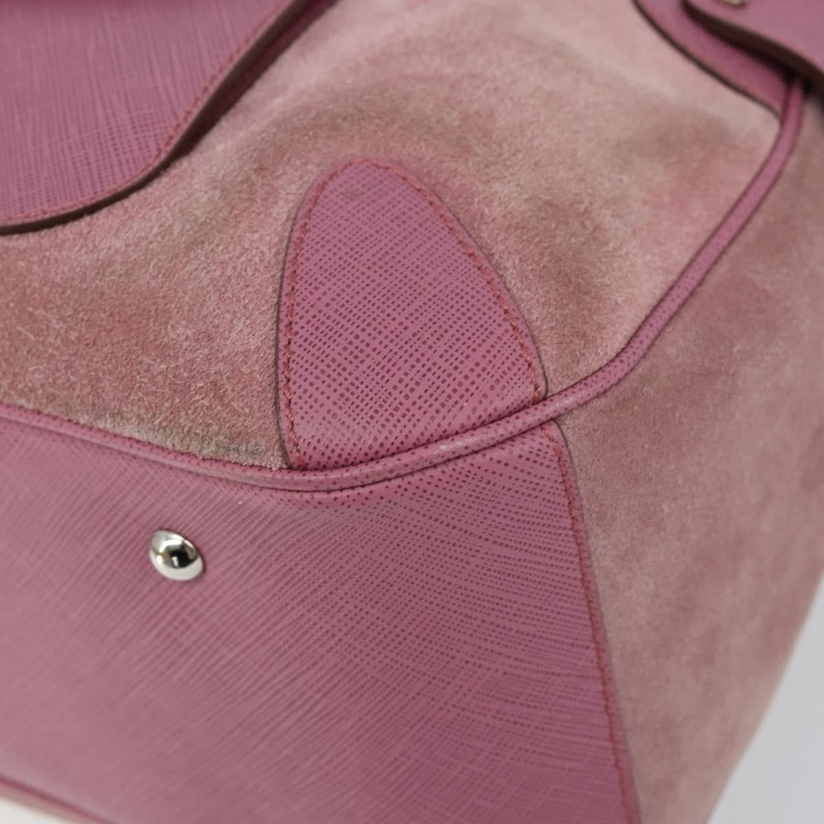 Salvatore Ferragamo Gancini handbag Suede, PINK, SUEDE, Handbag