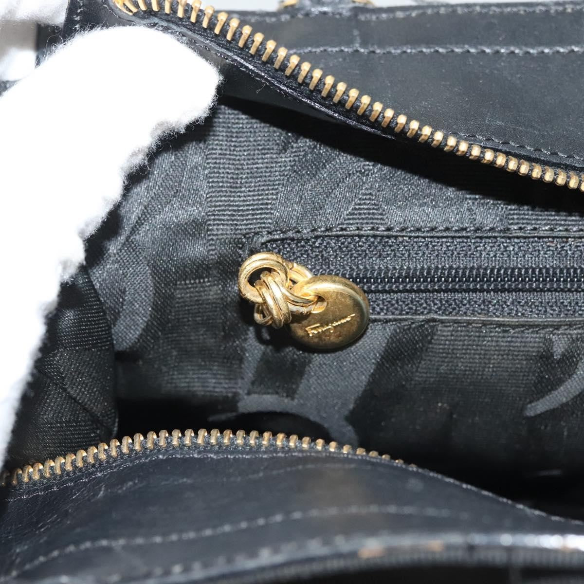 Salvatore Ferragamo Vala Shoulder Bag Canvas, BLACK, CANVAS, Shoulder bag