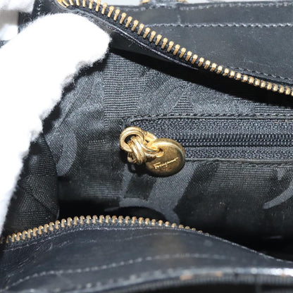 Salvatore Ferragamo Vala Shoulder Bag Canvas, BLACK, CANVAS, Shoulder bag