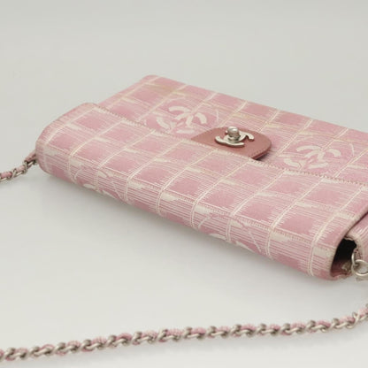 Chanel Travel Line Flap Bag Nylon, PINK, NYLON, Travel bag