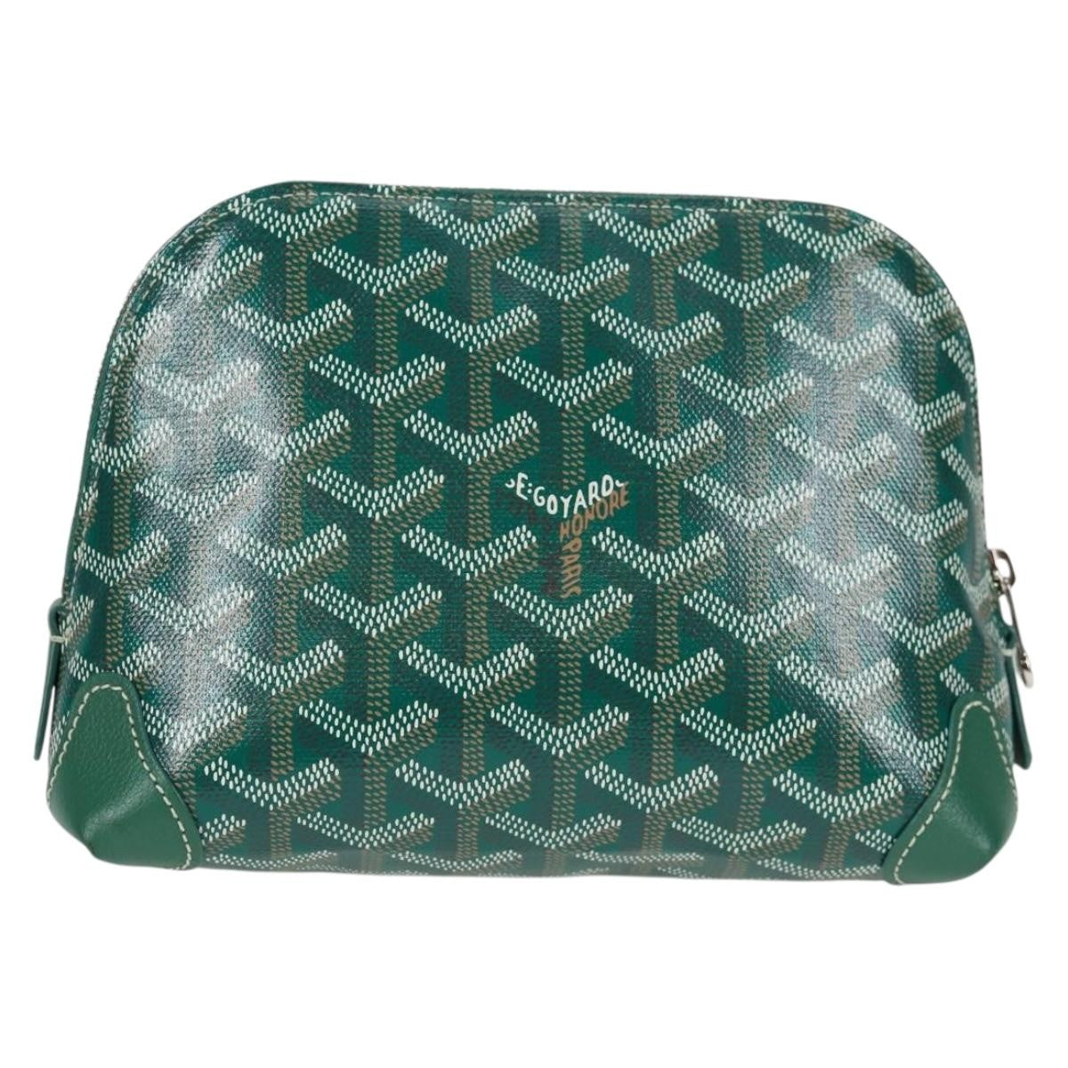 Goyard Vendome cosmetic pouch Canvas, GREEN, CANVAS, Clutche & pouche