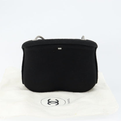 Chanel Millennium Shoulder Bag Jersey, BLACK, COTTON, Shoulder bag