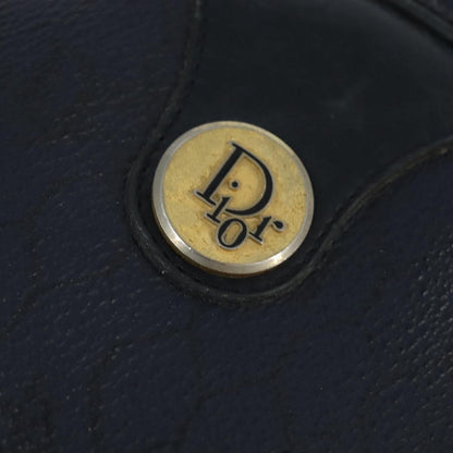 Christian Dior Vintage Honeycomb Shoulder Bag Canvas and Leather, NAVY, PVC, Shoulder bag