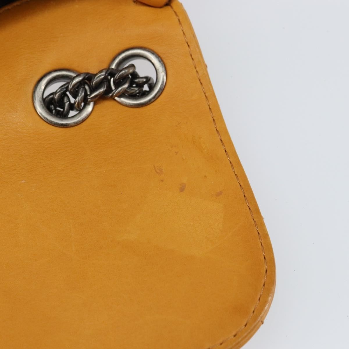 Chanel Chain Flap Bag Quilted Leather, ORANGE, LEATHER, Shoulder bag