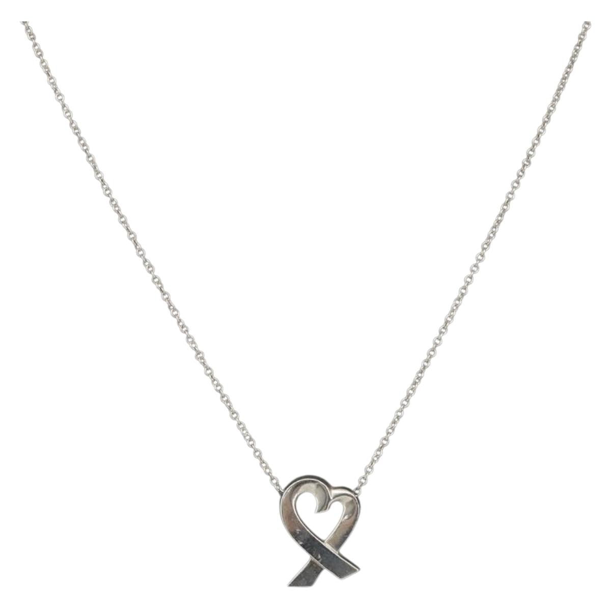 Tiffany & Co. Paloma Picasso Loving Heart Pendant Necklace Silver 925, SILVER, SILVER, Necklace