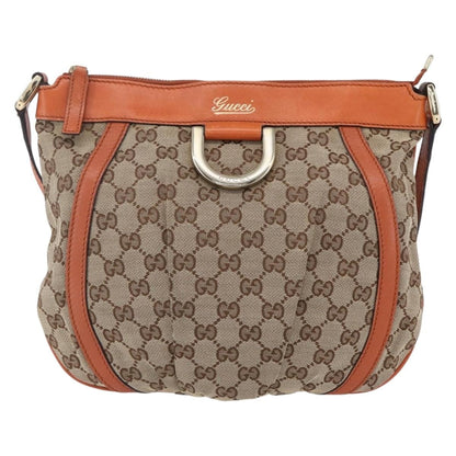 Gucci D Ring Messenger Bag GG Canvas, BEIGE, CANVAS, Shoulder bag