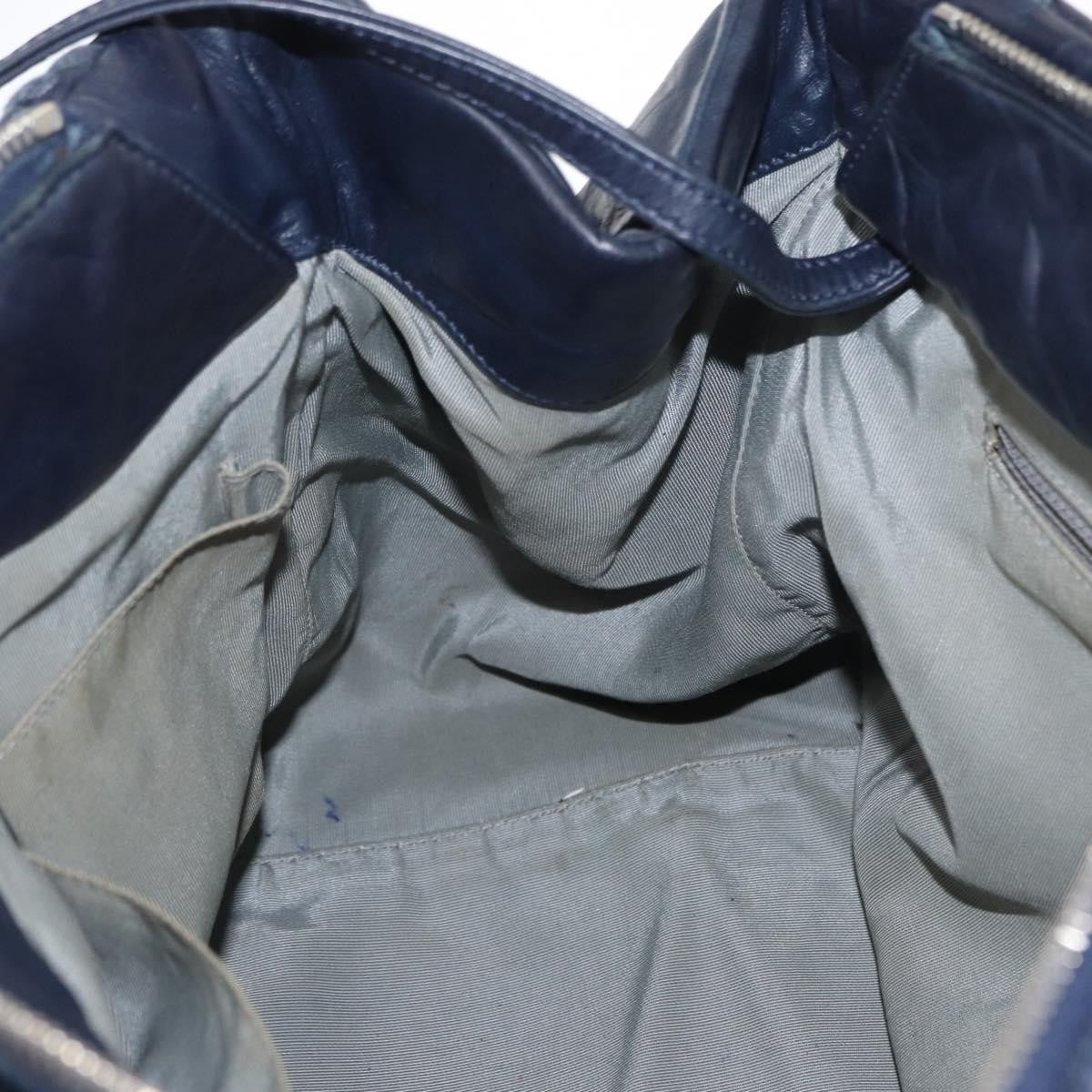 Chanel Ultra Stitch Chain Tote Quilted Calfskin, NAVY, LEATHER, Tote bag