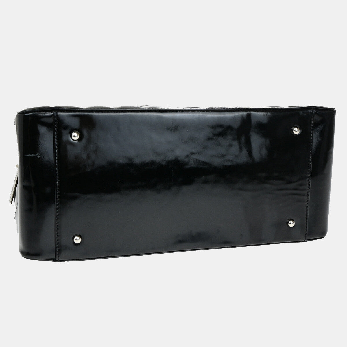 Chanel Chocolate Bar CC Zip Tote Quilted Patent, BLACK, PATENT_LEATHER, Shoulder bag