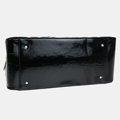 Chanel Chocolate Bar CC Zip Tote Quilted Patent, BLACK, PATENT_LEATHER, Shoulder bag