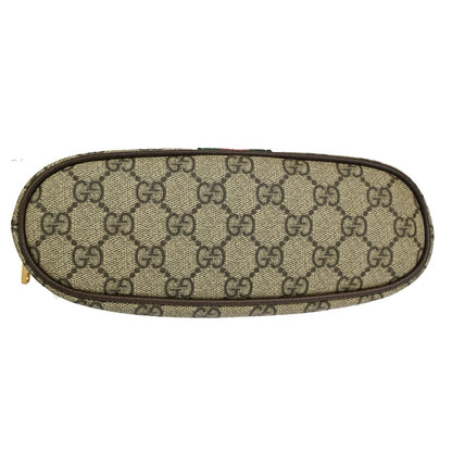 Gucci Ophidia Cosmetic Pouch GG Coated Canvas, BROWN, CANVAS, Toiletry Case